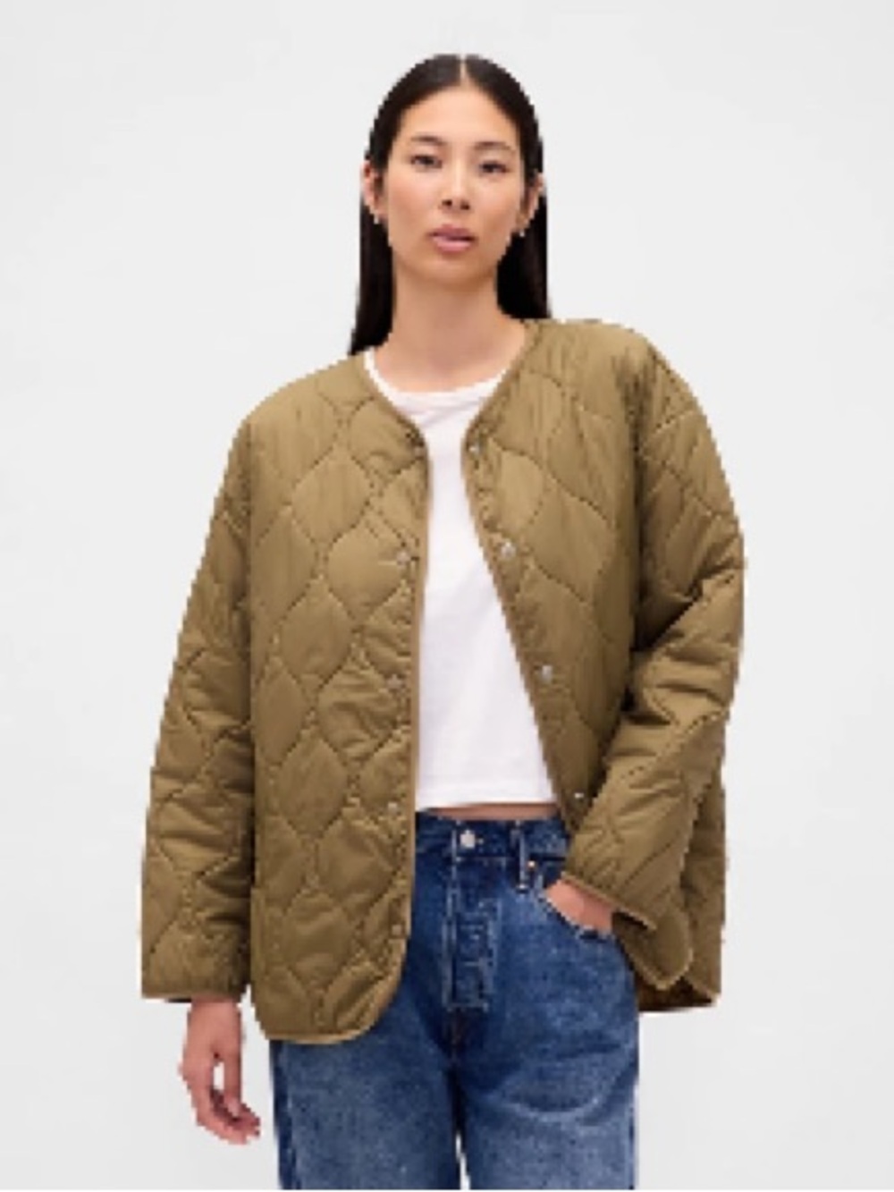 GAP Recycled Lightweight Oversized Quilted Liner Jacket